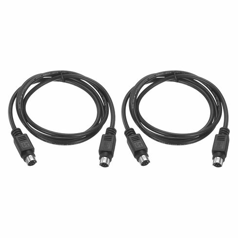 كابل تمديد PS/2 للماوس ولوحة المفاتيح بطول 3.3 قدم - عبوتان 28 AWG 6 Pin UL2464 كابل تمديد أسلاك نحاسية ذكر إلى ذكر للوحة مفاتيح الماوس المستديرة PS/2، أسود in Kuwait