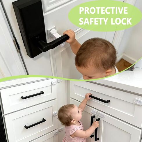 Child Proof Cabinet Locks,Cabinet Locks Baby Proofing 6 Pack—3 Rotating Handle Locks + 3 Flexible Strap Locks,No Drill Multi-Purpose Baby Safety Latches for Fridge,Drawers,Cabinets & Toilets in Saudi Arabia