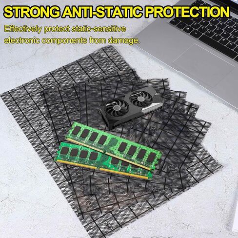 40 قطعة من الحقائب المضادة للكهرباء الساكنة (7 بوصة/8 بوصة/10 بوصة/14 بوصة) - حقيبة مضادة للكهرباء الساكنة مفتوحة من الأعلى من البولي إيثيلين، تناسب شاشة LCD لمحرك الأقراص الصلبة لمحرك الأقراص الصلبة SSD للوحة الأم، أسود in Kuwait