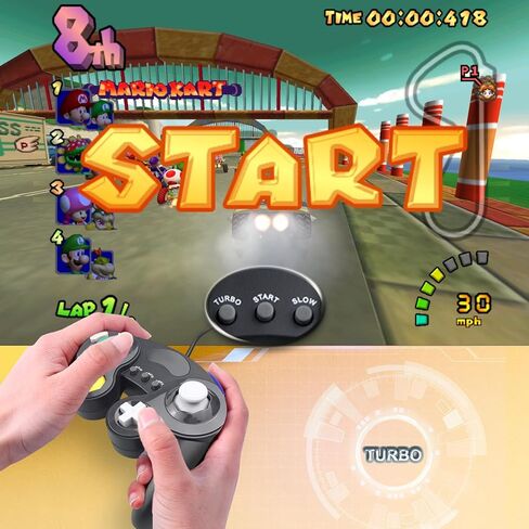 وحدة تحكم GameCube مطورة من YSDZSW مع وظيفة TURBO، وحدة تحكم سلكية كلاسيكية لجهاز Wii/GameCube (أسود) in Kuwait
