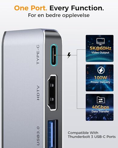 USB C Hub for MacBook Pro/Air M5 M4 M3 M2 M1 2025-2018 13" 14" 15" 16", 7 in 2 MacBook Multiport Adapter Accessories Dongle with 4K@60Hz HDMI, Thunderbolt 3, USB C&A Ports, SD TF Card Reader in Kuwait