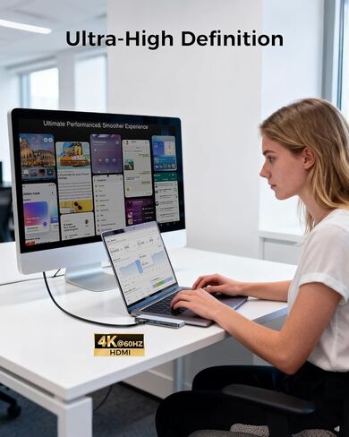 USB C Hub for MacBook Pro/Air M5 M4 M3 M2 M1 2025-2018 13" 14" 15" 16", 7 in 2 MacBook Multiport Adapter Accessories Dongle with 4K@60Hz HDMI, Thunderbolt 3, USB C&A Ports, SD TF Card Reader in Kuwait