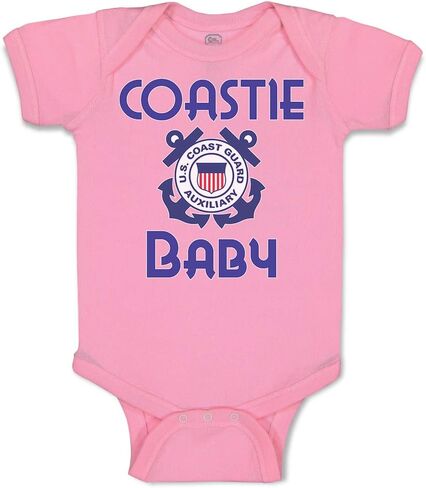 Cute Rascals Custom Baby Bodysuit United States Coast Guard Auxiliary Coastie Baby with Flag Cotton in Saudi Arabia