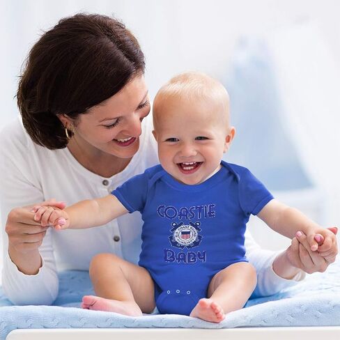 Cute Rascals Custom Baby Bodysuit United States Coast Guard Auxiliary Coastie Baby with Flag Cotton in Saudi Arabia