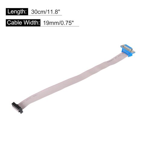 Generic 2Pcs 16Pin Flat Ribbon Cable Grey DB15 Female to FC-16P 2.54mm Pitch 30cm Length DB Serial Port Cable for Computer, LED Display, DVD with 4 Screws in Saudi Arabia