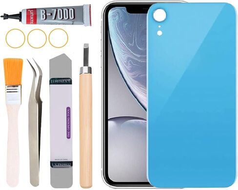 بديل الزجاج الخلفي لهاتف iPhone XR لجميع الحاملات مع مجموعة أدوات إصلاح احترافية (أحمر) in Kuwait