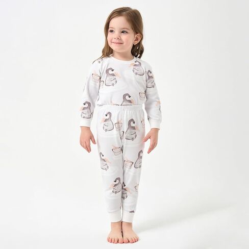 Organic Cotton Soft 3-5T Baby 2-Piece Pajama Set Boys Girls Unisex Long Sleeve in Saudi Arabia