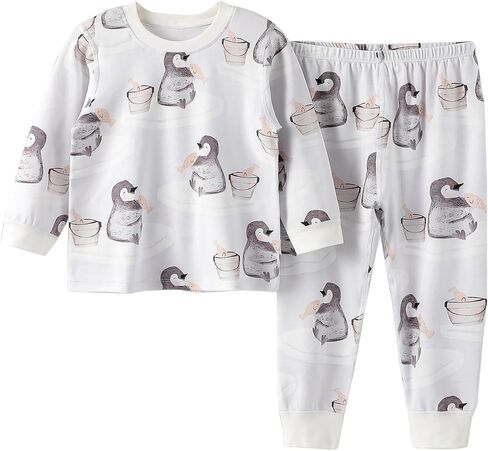 Organic Cotton Soft 3-5T Baby 2-Piece Pajama Set Boys Girls Unisex Long Sleeve in Saudi Arabia