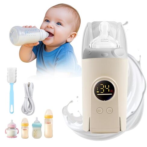 Portable Milk Warmer for Travel, On The Go Baby Bottle Warmer, Waterless Bottle Warmering with Battery-Powered for Home Outdoor, Fast Heating & Precise Temperature Control with LCD Display in Saudi Arabia