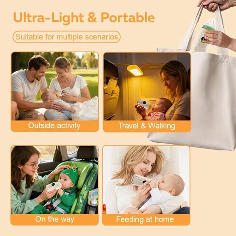Portable Milk Warmer for Travel, On The Go Baby Bottle Warmer, Waterless Bottle Warmering with Battery-Powered for Home Outdoor, Fast Heating & Precise Temperature Control with LCD Display in Saudi Arabia