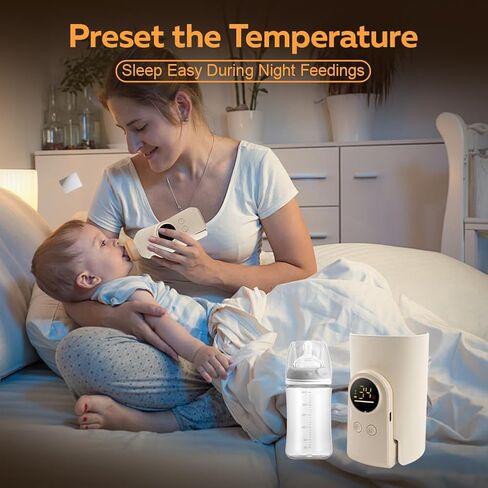 Portable Milk Warmer for Travel, On The Go Baby Bottle Warmer, Waterless Bottle Warmering with Battery-Powered for Home Outdoor, Fast Heating & Precise Temperature Control with LCD Display in Saudi Arabia