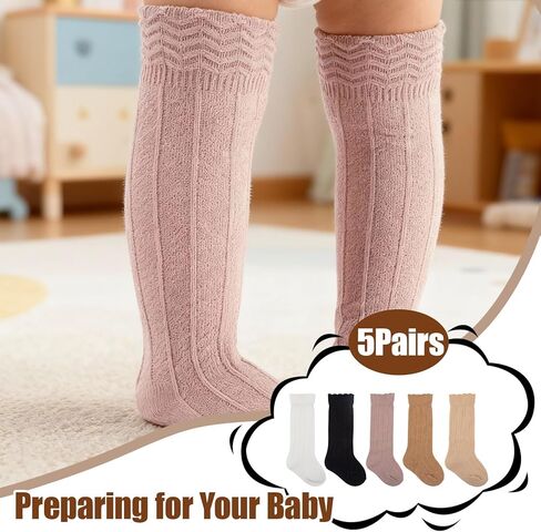 Baby Knee High Socks Girls Newborn Toddlers Cotton Long Tube Ruffle Socks Infant Stockings Dress Sock 0-3T in Saudi Arabia