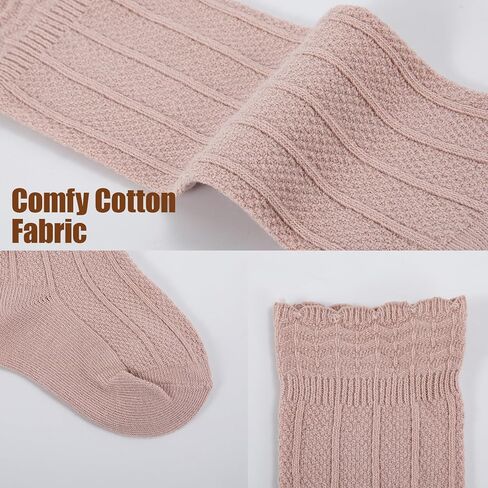 Baby Knee High Socks Girls Newborn Toddlers Cotton Long Tube Ruffle Socks Infant Stockings Dress Sock 0-3T in Saudi Arabia