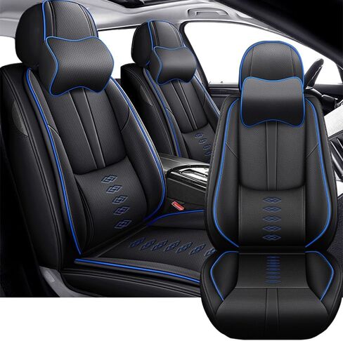 2 غطاء مقعد سيارة أمامي لسيارة Chrysler Pacifica Hybrid 2004-2024 أغطية مقاعد مقاومة للماء مع دعم قطني من جلد نابا غطاء مقعد سيارة مقاوم للاهتراء لسيارة Chrysler Pacifica Hybrid (أسود ورمادي قياسي) in Kuwait