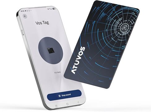 ATUVOS Air Tag Smart Card Pro for Android & iOS, Dual System Rechargeable Wallet Tracker Works with Google Find Hub or Apple Find My APP, Item Finder Locator for Luggage, Suitcase. Slim 1.6mm, 1 Pack in Kuwait