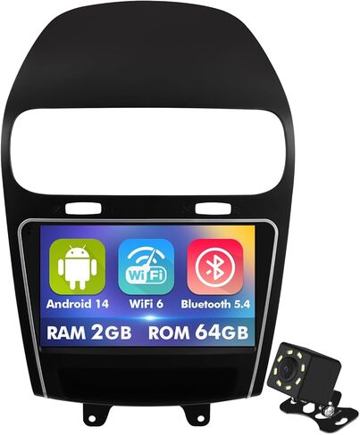 9 Inch IPS Touchscreen Android 14 Car Stereo for Dodge Journey 2011-2019 with Wireless CarPlay & Android Auto 2+64GB Car Radio, Support WiFi 6, Bluetooth,5.4, Backup Camera, SWC in Saudi Arabia