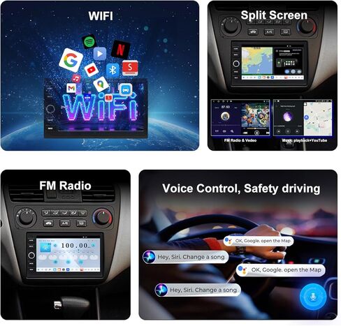 راديو QLED لسيارة Honda Accord 1996 1997 1998 1999 2000 2001 2002 ترقية، استبدال ستيريو بشاشة تعمل باللمس، تشغيل لاسلكي Android auto، كاميرا مجانية in Kuwait