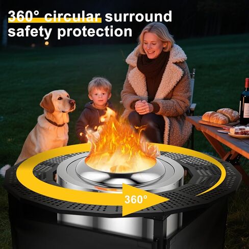 37 Inch Fire Pit Surround Tabletop for Solo Stove Bonfire Ranger 2.0, Circular Safety Protection, Equipped with a Safety Support Frame to Prevent Direct Contact with The Ground in Saudi Arabia