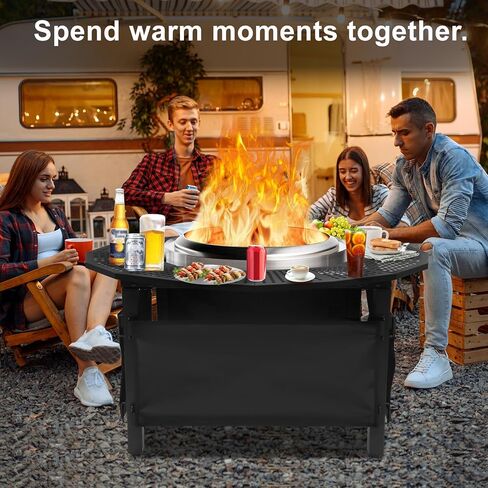 37 Inch Fire Pit Surround Tabletop for Solo Stove Bonfire Ranger 2.0, Circular Safety Protection, Equipped with a Safety Support Frame to Prevent Direct Contact with The Ground in Saudi Arabia