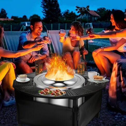 37 Inch Fire Pit Surround Tabletop for Solo Stove Bonfire Ranger 2.0, Circular Safety Protection, Equipped with a Safety Support Frame to Prevent Direct Contact with The Ground in Saudi Arabia