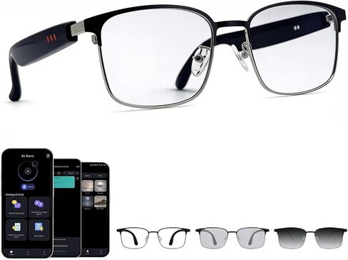 Smart Bluetooth Glasses with AI Translation, 164 Languages Translator, with Speaker,Photochromic Lenses, TR90 Frame, 5H Battery Life, Open-Ear Audio for Men & Women, Driving,Travel&Work in Saudi Arabia