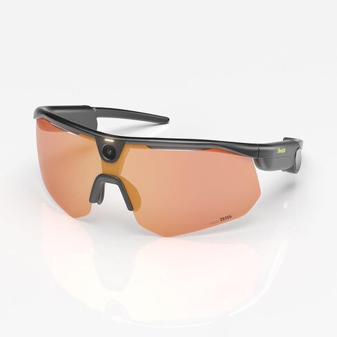 Ranger AI Smart Glasses with Camera Sports Goggles with16MP,120°FOV, EIS stabilization Camera,1080P Video Recording，UV 400 Protection，Open‐Ear Audio，walkie-Talkie Black - Zeiss Orange Lens in Saudi Arabia