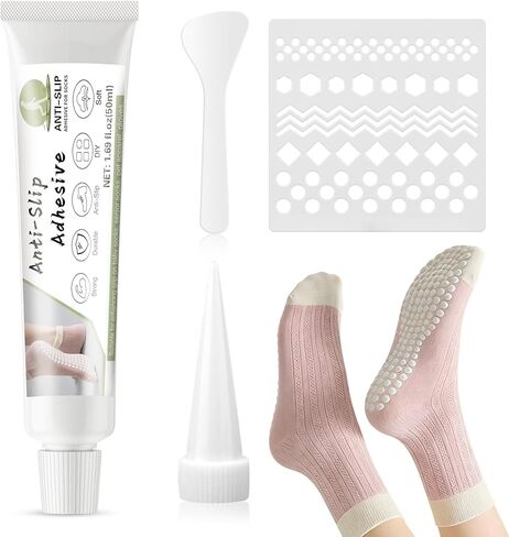 Sock Stop Glue, Anti Slip Sock Glue Transparent Waterproof Fabric Paint, Washable Anti-Slip Sock Adhesive, Suitable for Socks, pet Socks, Floor mats,and Blankets(50ml) in Saudi Arabia