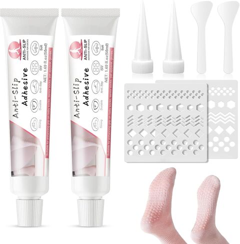 Sock Stop Glue, Anti Slip Sock Glue Transparent Waterproof Fabric Paint, Washable Anti-Slip Sock Adhesive, Suitable for Socks, pet Socks, Floor mats,and Blankets(50ml) in Saudi Arabia
