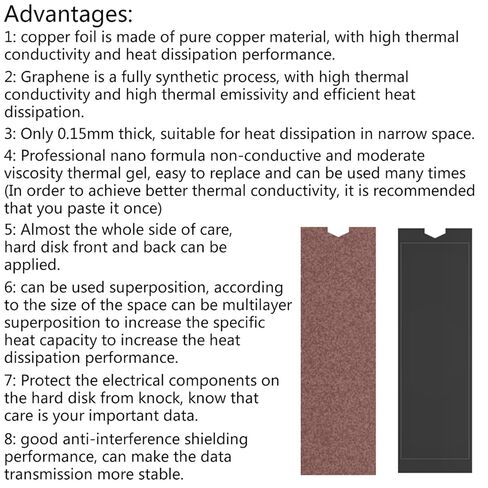 Copper for M.2 NVMe SSD Heat Sink Pad M2 Hard Disk Radiator Heatsink Thermal Pads 2280 SSD Cooler Copper Heatsink Pad Plate in Saudi Arabia
