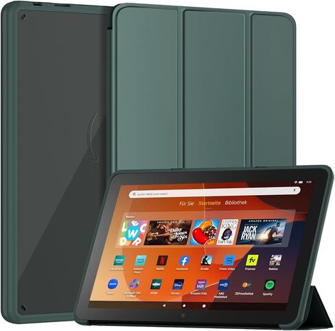 حافظة الكمبيوتر اللوحي Amazon Fire HD 10 الجديدة (تناسب فقط الجيل الثالث عشر، إصدار 2023)، حافظة Sanyetral الفاخرة من جلد البولي يوريثان بحامل ثلاثي الطي وغطاء خلفي شفاف من البولي كربونات مع تنبيه/غفو تلقائي، غير مخصصة لهاتف Nokia iPad Samsung - أزرق داكن in Kuwait