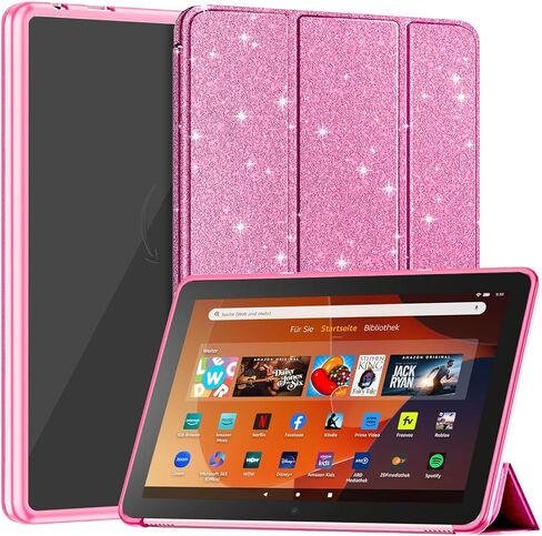 حافظة الكمبيوتر اللوحي Amazon Fire HD 10 الجديدة (تناسب فقط الجيل الثالث عشر، إصدار 2023)، حافظة Sanyetral الفاخرة من جلد البولي يوريثان بحامل ثلاثي الطي وغطاء خلفي شفاف من البولي كربونات مع تنبيه/غفو تلقائي، غير مخصصة لهاتف Nokia iPad Samsung - أزرق داكن in Kuwait