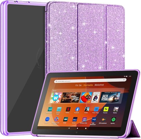 حافظة الكمبيوتر اللوحي Amazon Fire HD 10 الجديدة (تناسب فقط الجيل الثالث عشر، إصدار 2023)، حافظة Sanyetral الفاخرة من جلد البولي يوريثان بحامل ثلاثي الطي وغطاء خلفي شفاف من البولي كربونات مع تنبيه/غفو تلقائي، غير مخصصة لهاتف Nokia iPad Samsung - أزرق داكن in Saudi Arabia