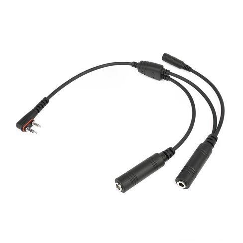 كابل محول سماعة رأس الطيران Wirenest® - استبدال ما بعد البيع لجهاز Icom OPC-2379 / OPC-499 - محول GA ثنائي التوصيل مع مقبس PTT مقاس 3.5 مم وختم مطاطي لأجهزة الراديو Icom IC-A3 A6 A14 A22 A24 A25 in Kuwait