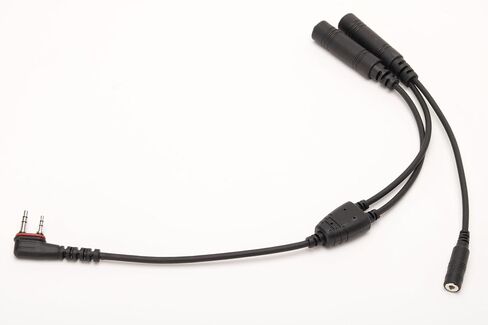 كابل محول سماعة رأس الطيران Wirenest® - استبدال ما بعد البيع لجهاز Icom OPC-2379 / OPC-499 - محول GA ثنائي التوصيل مع مقبس PTT مقاس 3.5 مم وختم مطاطي لأجهزة الراديو Icom IC-A3 A6 A14 A22 A24 A25 in Kuwait