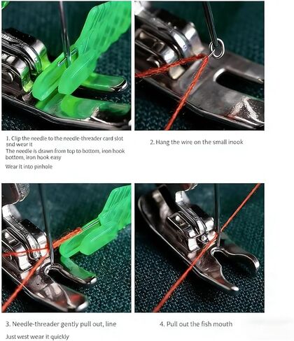 5pcs Needle Threader for Sewing Machine – Fish-Type Automatic Threading Tool for Hand & Machine Sewing, Embroidery, and DIY Crafts - Green in Saudi Arabia