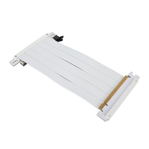 PUSOKEI PCIE 4.0 x16 كابل تمديد موسع، كابل تمديد بطاقة رسومات GPU مزدوج الجوانب عكسي 180 درجة لمنافذ PCI E لـ RX 7900 7800 7700 7600 7500، إلخ (أبيض) in Kuwait