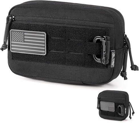 Tactical Molle Admin Pouch Utility EDC Tool Pouch Bag Horizontal Modular Pouches Include US Flag Patch & D-Ring in Kuwait