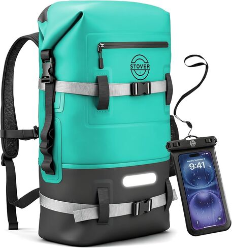 STOVER 10L Waterproof Dry Bag, Small Lightweight Roll Top Dry Bag Backpack w/Waterproof Phone Case for Kayaking, Travel, Paddle Boards, Hiking, Fishing, Tubing, Camping, the Beach, Men/Women (Blue) in Saudi Arabia