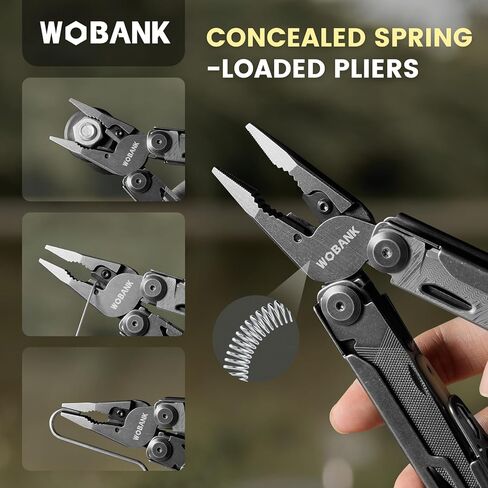 Multitool, 33-in-1 Stainless Steel Multi Tool Pliers with Screwdriver Sleeve, Damascus Pocket Knife, Nylon Sheath for Outdoor, Survival, Camping, Hiking, Simple Repair in Saudi Arabia