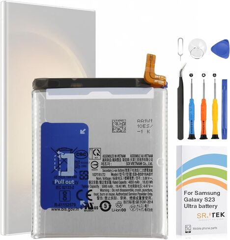 [2025 ترقية جديدة] لاستبدال بطارية Samsung Galaxy S23 Ultra EB-BS918ABY 4855mAh SM-S918 جميع الموديلات ذات السعة القياسية للبطارية تتضمن مجموعة أدوات إصلاح كاملة in Saudi Arabia