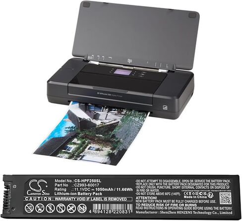 بطارية لطابعة OfficeJet 200 Mobile Printe، وطابعة OfficeJet 208 المحمولة، وOfficeJet 250 Mobile All-in-On، وOfficeJet 252 Mobile All-in-On، وOfficeJet 252C Mobile All-in-O PN: CZ993-60017 1050 مللي أمبير / 11.66 وات في الساعة in Saudi Arabia
