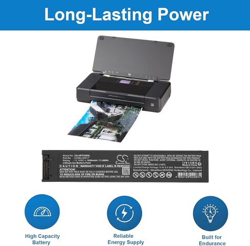 بطارية لطابعة OfficeJet 200 Mobile Printe، وطابعة OfficeJet 208 المحمولة، وOfficeJet 250 Mobile All-in-On، وOfficeJet 252 Mobile All-in-On، وOfficeJet 252C Mobile All-in-O PN: CZ993-60017 1050 مللي أمبير / 11.66 وات في الساعة in Saudi Arabia