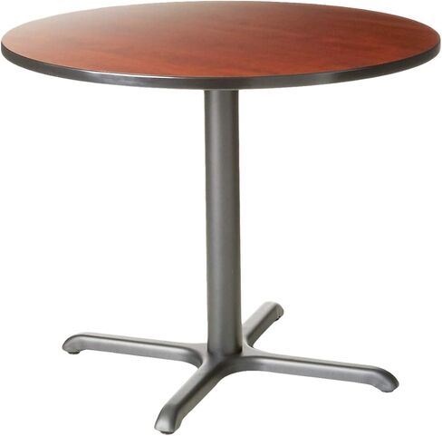 Regency Cain Round Breakroom Table, 36" x 36", Cherry Top, Grey Base in Saudi Arabia