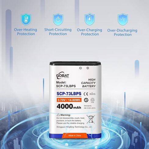 بطارية GOBAT SCP-73LBPS، بطارية عالية السعة 4000 مللي أمبير في الساعة متوافقة مع هاتف Kyocera DuraXV Extreme E4810 Verizon Flip in Saudi Arabia