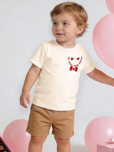 Toddler Valentine Shirt Boys Girls Valentines Day Tshirt Little Kid Funny Cute Graphic Tee Tops 2-7T in Saudi Arabia