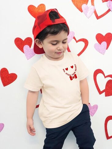 Toddler Valentine Shirt Boys Girls Valentines Day Tshirt Little Kid Funny Cute Graphic Tee Tops 2-7T in Saudi Arabia