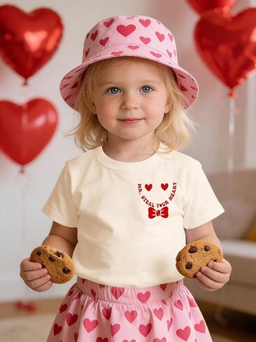 Toddler Valentine Shirt Boys Girls Valentines Day Tshirt Little Kid Funny Cute Graphic Tee Tops 2-7T in Saudi Arabia