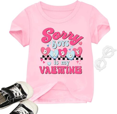 Toddler Valentine Shirt Boys Girls Valentines Day Tshirt Little Kid Funny Cute Graphic Tee Tops 2-7T in Saudi Arabia