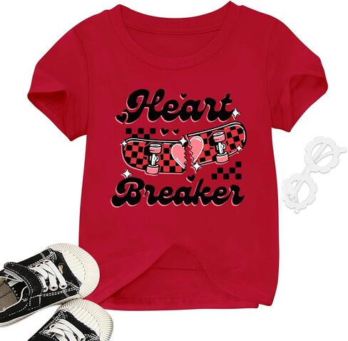 Toddler Valentine Shirt Boys Girls Valentines Day Tshirt Little Kid Funny Cute Graphic Tee Tops 2-7T in Saudi Arabia