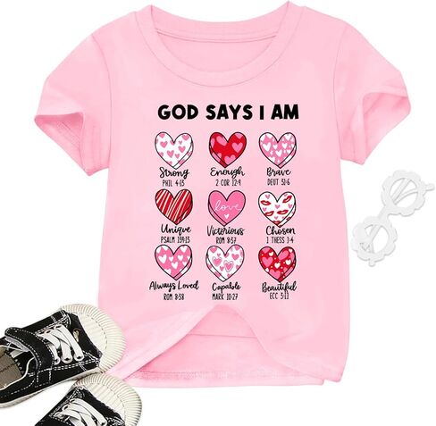 Toddler Valentine Shirt Boys Girls Valentines Day Tshirt Little Kid Funny Cute Graphic Tee Tops 2-7T in Saudi Arabia
